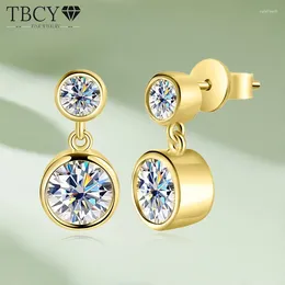 Dangle Earrings TBCYD 2.6cttw Round Bubbles Moissanite Drop GRA Certified S925 Silver Hanging Luxury Quality Jewelry For Women