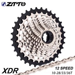 ZTTO 12 Speed XDR Road Bike Cassette 12S Chain 1028 33 36T Steel Bicycle Gear Gravel Ultralight Freewheel K7 12V Sprocket 231221