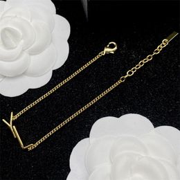 T GG Luxury Designer Jewelry Pendant Necklaces Wedding Party Bracelets Jewellery Chain Brand Simple Letter Women Ornaments Gold Necklace