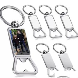 Party Favour Ups Sublimation Blank Beer Bottle Opener Keychain Metal Heat Transfer Corkscrew Key Ring Household Kitchen Tool 0513 Dro Dhjkn