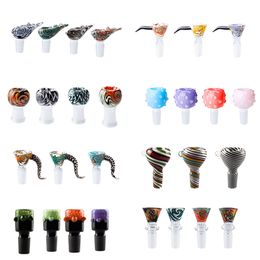 Smoking Pipe Dab Rig Glass Bongs Bowls Black Handle Stick Dome Style 14mm 19mm Male Female Luxury Colour Tobacco Dome Bowl Dabber Tool Smoking Accessory