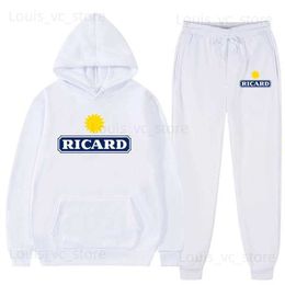 Men's Hoodies Sweatshirts Ricard Hoodies + Pants 2 Pieces Set Men Fashion Casual Sweatshirt Suit Women Daily Harajuku Outdoor Sportwear Pullover Oversized T231221