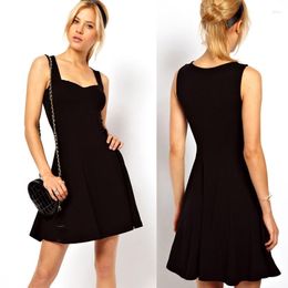 Casual Dresses Slim-Fit Sleeveless Swing V-neck Tank Dress