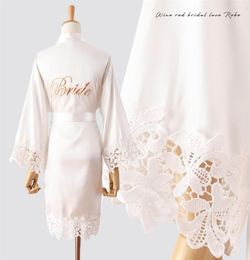 Summer Lace bridal Sleepwear Bride Bridemaid Wedding Robe Gown Solid Embroidery Kimono Bathrobe Women Casual Home Night Dress 21092572883