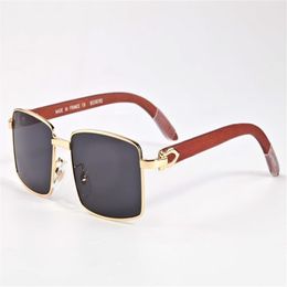 retro bamboo wood sunglasses mens women fashion sports buffalo goggles gold silver frame mirror sun glasses with box shades lunett226q