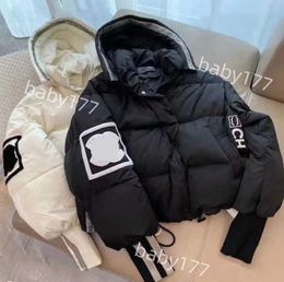 Womans Designer Down Jacket Autumn and Winter Women Puffer Jackets Coat Embroidery C Lapel Hooded Zipper Casual Short Small Parka fallow