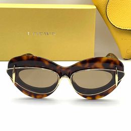 Sunglasses Cateye double frame sunglasses in acetate and metal 40119 brand fashion women designer sunglasses metal double frame pilot glasses Occhiali da sole firm