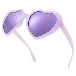 Sunglasses Polarised Heart For Women Vintage Love Eyeglasses Fashion Mirror Shaped UV400 Protection