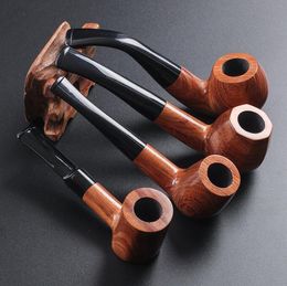 latest Solid Wood Hand Smoking Wooden Cigarette Pipe 4 Styles Cigar tobacco Herbal Filter Pipes Accessories Tool Tube Oil Rigs