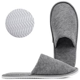 classic fashion cotton wool men women indoor with storage bag travel guest soft hotel breathable comfortable portable spa solid house slippers-15