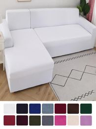 2Pcs Sofa Cover for Living Room Couch Cover Elastic L Shaped Corner Sofas Covers Stretch Chaise Longue Sectional Slipcover 2011194015038