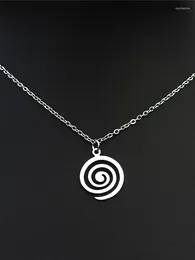 Pendant Necklaces 12 Pieces Spiral Necklace Stainless Steel Vortex Clavicle Women Girls Sleek Swirl Jewellery Wholesale