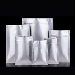 Matte Resealable bag Aluminium Foil Zip Lock Package Pouch 200pcs/lot Food Storage Bag Tea Snacks Long Term Packaging Mylar Foil Bag Iblsb