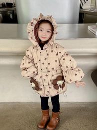 Down Coat Women's Children's Winter Clothes Cotton-Padded Flower Pocket Baby Girl Cotton Padded Thickened Three-Dimensional F
