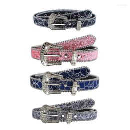 Belts Subculture Adjustable Belt Woman Harajuku Full Sequins Waist Cowgirl Y2k Girls For Jeans Skirt