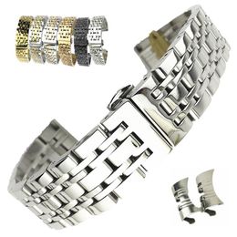 Universal Stainless Steel 7 Beads Watch Strap Watch Band 16mm 18mm 19mm 20mm 21mm 22mm 23mm 24mm Watchband Fit Samsung Galaxy Watc282U