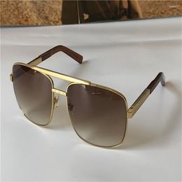 new fashion classic sunglasses attitude sunglasses gold frame square metal frame vintage style outdoor classical model 0259255c