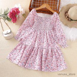 Girl's Dresses Kids Casual Dress for Girls Clothes 2023 Spring Autumn New Toddler Cute Floral Print Long Sleve Princess Dress Fashion Children