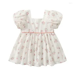 Girl Dresses Summer Girls Baby Clothes Kids Cotton Floral Birthday Princess Dress Daily Wear 0-3Y