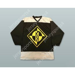 Custom MACHINE HEAD BLACK HOCKEY JERSEY NEW Top Stitched S-M-L-XL-XXL-3XL-4XL-5XL-6XL