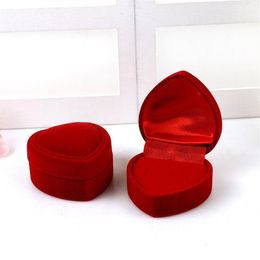 Jewery Organizer Box Rings Earrings Storage Small Gift Box DIY craft Display Case Package Wedding etc red heart velvet250S
