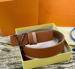 Men Designers Belts Womens Mens Fashion Casual Business Metal Buckle Leather Belt Width 38cm Yellow Box5833005