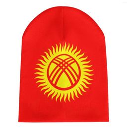 Berets Nation Kyrgyzstan Flag Country Knitted Hat For Men Women Boys Unisex Winter Autumn Beanie Cap Warm Bonnet