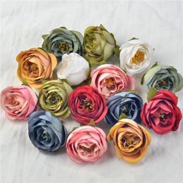 Decorative Flowers 10Pcs/bag Manufacturer Direct Sales Simulation Rose Heads Bouquets Hats Wedding Slippers Wreaths DIY Artificial