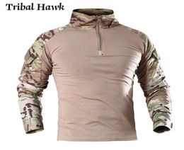 Military Tshirts Men Tactical Airsoft Camouflage Tshirts Uniform Army Combat Paintball Clothing Multicam Long Sleeve Top Tee Y209650874