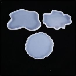 Molds Agate Coaster Sile Mold Crystal Slice Uv Resin Clear Mods Epoxy Art Craft Supplies Drop Delivery Jewelry Jewelry Tools Dhgarden Dh1Uo