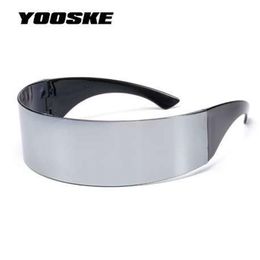 YOOSKE Funny Futuristic Wrap Around Monob Costume Sunglasses Mask Novelty Glasses Halloween Party Party Supplies Decoration2831