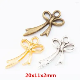 Charms 110 Pieces Of Retro Metal Zinc Alloy Bow Pendant For DIY Handmade Jewellery Necklace Making 7707