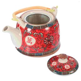 Dinnerware Sets Ceramic Tea Kettle Retro Teapot Portable Camping Stove Blue And White Porcelain