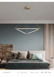 Pendant Lamps Minimalist Restaurant Bar Chandelier Nordic Combination Designer Light Luxury Copper Living Room Bedroom Clothes Shop