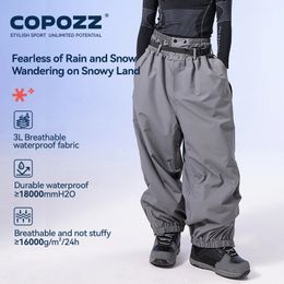 COPOZZ Brand Winter 3L Male Ski Pants Outdoor Sports Permeable Windproof Waterproof Female Snow Pant Warm Snowboard Trousers 231221