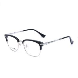 Ch Cross Sunglasses Frames Designer Luxury Chromes Mens Half Frame Business Titanium Alloy Eyeglass Casual Matched Myopia Glasses Heart 2024 High Quality Y8xd