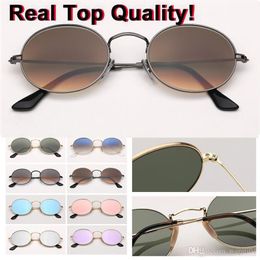 Style Oval Sunglasses Women Vintage Retro Round Frame flash flat lens Mens Sun Glasses Female Black Hip Hop Clear Glasses UV400 GA276x