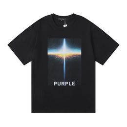 Purple Shirt 2024 New Purple Brand T-Shirts Designer Shirt Colour Printed Graphic Tees Cotton Loose Casual Mens And Womens Short Sleeved Harajuku Street T Shirt 572