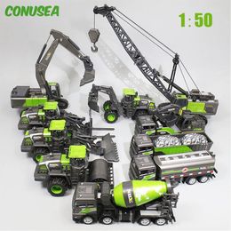 1 50 Model Car Products Truck Excavator Crane Construction Engineering Vehicle toys for children boys educational Toys 231221