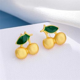 Stud Earrings Fashion Alloy Electroplating 18k Gold Plated Kumquat Nice Gift For Woman