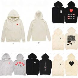 Mens Hoodies Sweatshirts Designer Play Commes Jumpers Des Garcons Letter Embroidery Long Sleeve Pullover Women Red Heart Loose De T1