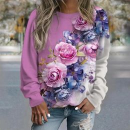 Men's Hoodies Ladies Boutique Delicate Floral Print Hoodie Street Casual Wear Fashion Sweatshirt Winter Warm