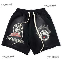 Hell Star Shorts Men's Shorts Hellstar Shorts Classic Flame Letter Print Men Women Short Pants Streetwear Terry Hellstars Fabric 7286