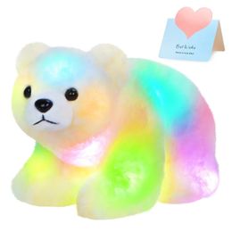 28cm White Polar Bear Doll Plush Toy Light up Soft Cute High Quality PP Cotton Stuffed Animals for Girls Kids Luminous 231220
