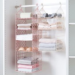 MeyJig Bedroom Wardrobe Organiser Underwear Bra Clothes Pants Tie Storage Rack Cupboard Closet Hanging Basket Hooks Shelf 231221