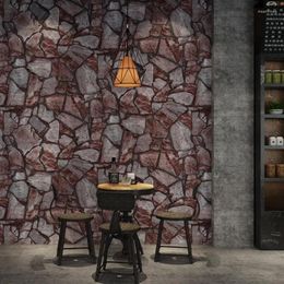 Wallpapers Wallpapers Vintage Stone Wall Papers 3 D Wateroproof PVC Rock Wallpaper Roll For Bar Shop Restaurant Walls Background Decor Papel