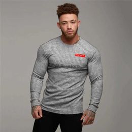 Men's T-Shirts New Fashion Mens Casual Quick-dry Sports Slim Fit Bottoming Shirt Gym Fitness Striped Training Long-sleeved T-shirt Knitted TopsL2312.21