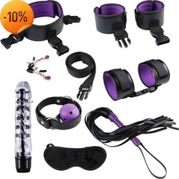 Items Massage Silicone Vibrator Dildo Sex Toys with Handcuffs Bondage Gag Strap for Women Fetish Bdsm Nipple Clamp Flirting Exotic Acces