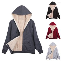 Women's Hoodies Fall/winter Plus Size Plush Hooded Sweater Coat Jacket Women