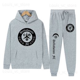 Men's Tracksuits Dellafuente Hoodies + Pants 2 Pieces Sets Men Fashion Letter Graphic Printed Sweatshirts Jogger Casual Hooded Pullover Sweatpant T231221